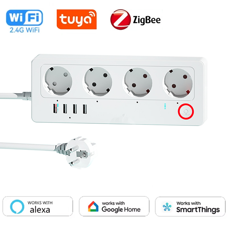 Home Improvement Outlet - Умная розетка-удлинитель WiFi ZigBee с 4